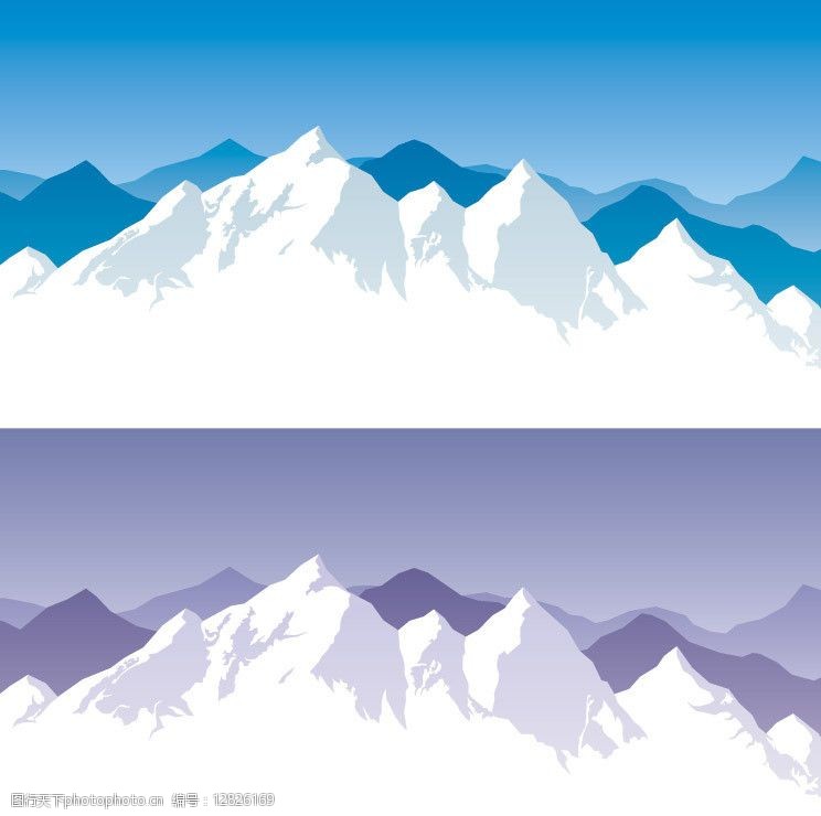 卡通雪山风景图片