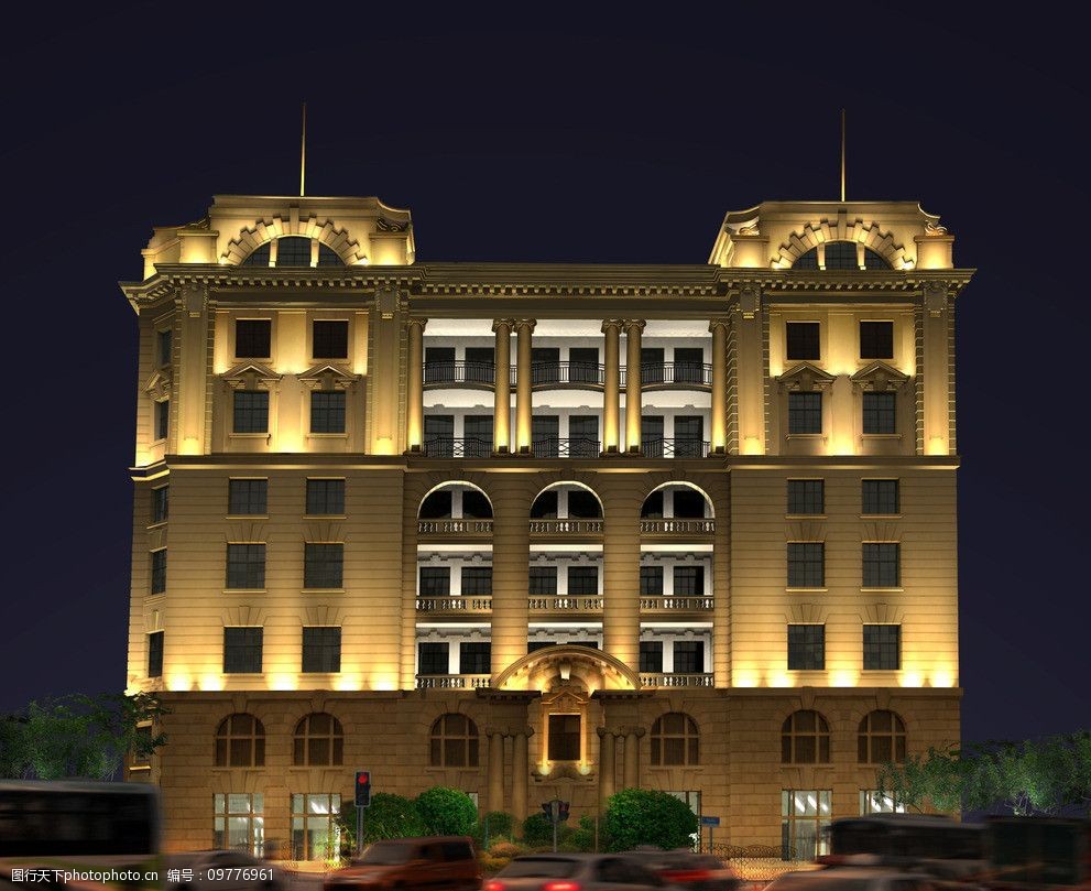 关键词:外滩建筑夜景效果图 外滩 欧式 建筑 夜景 灯光 亮化