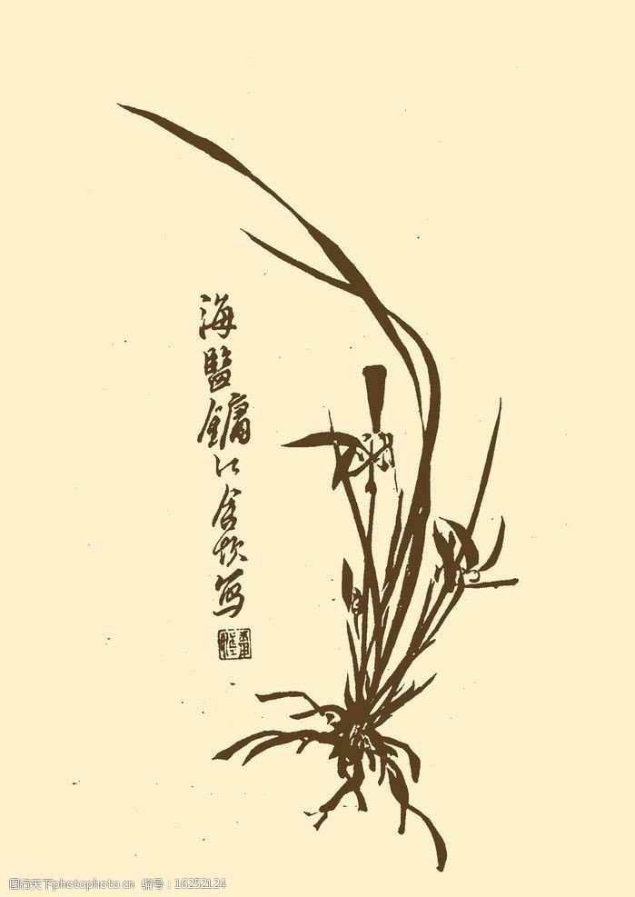 芥子园画谱兰花图片