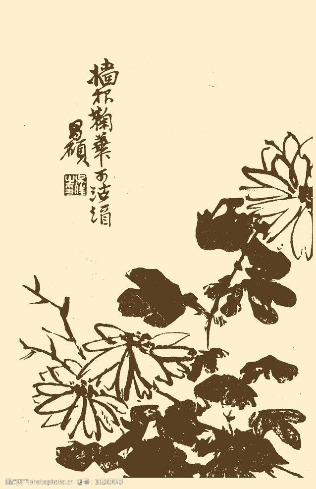 芥子园画谱菊花图片