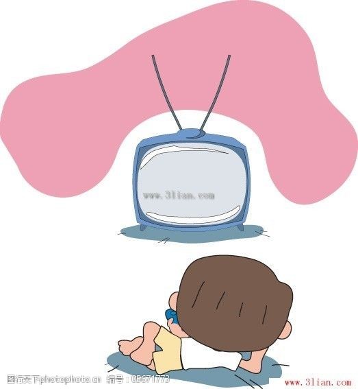 卡通儿童-看电视