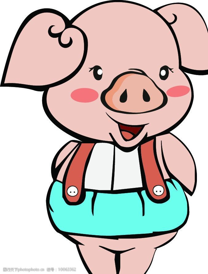 关键词:卡通猪 可爱猪 背带裤 卡通设计 广告设计 矢量 ai