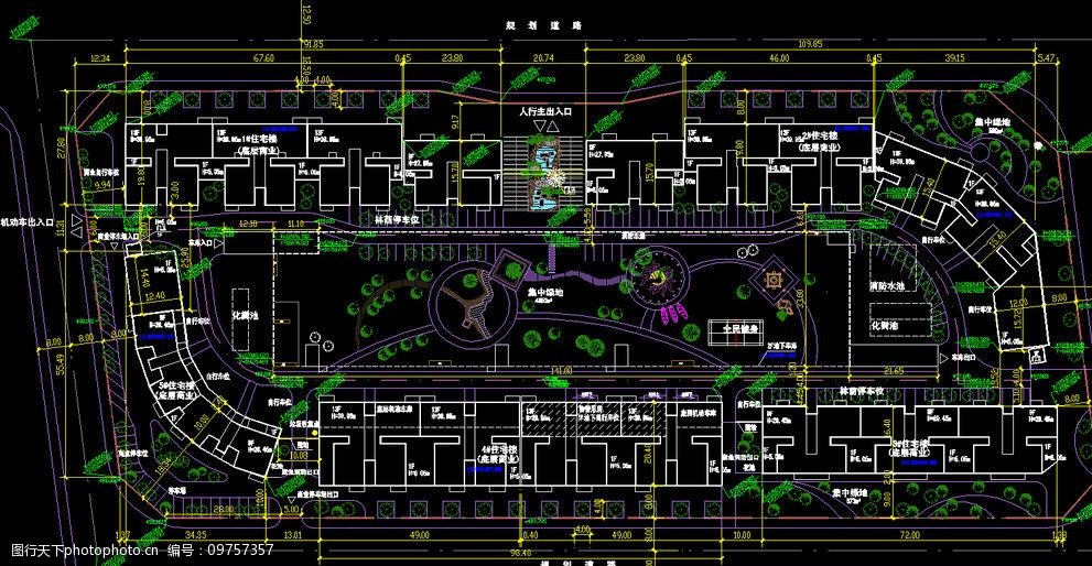 小区规划绿化小区总平面图图片