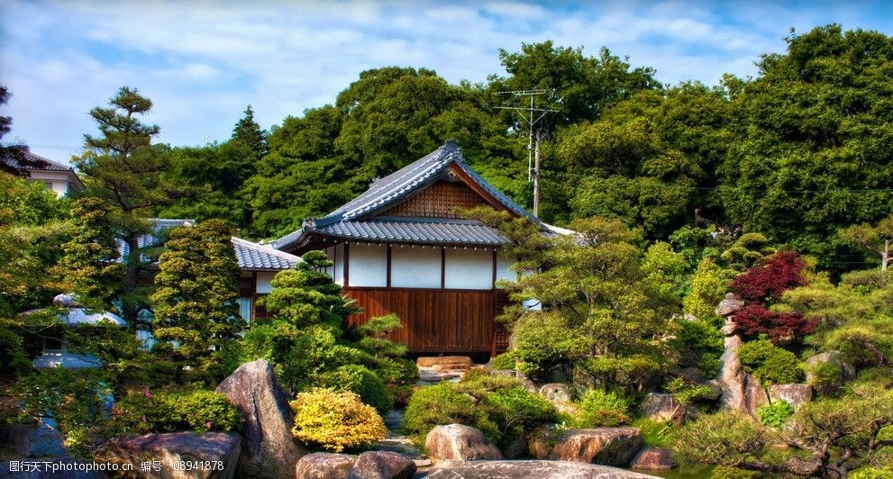 日本花园木屋图片