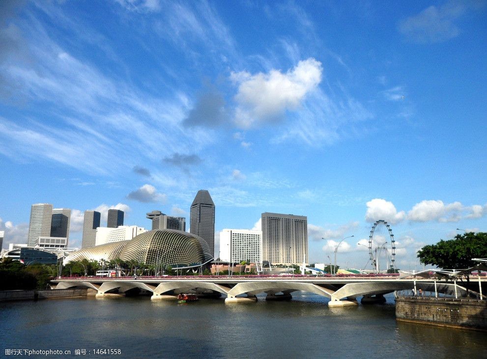 关键词:新加坡 城市风景 背景图 背景 城市 蓝天 石桥 文化墙背景
