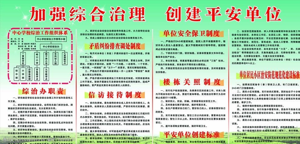 关键词:综合治理 综治办职责 矛盾纠纷 单位安全保卫制度 平安单位