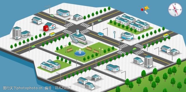 社区规划模型矢量图下载