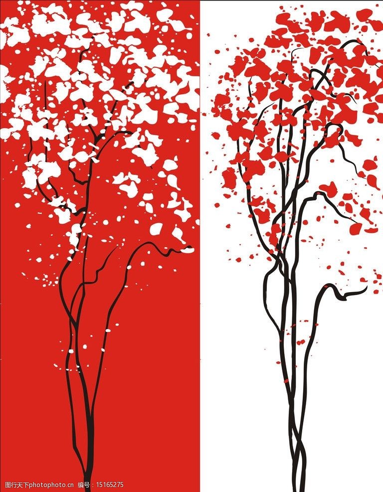 关键词:移门图案 树 移门 抽象 红白树 吉祥树 油画 墨迹 花纹 底纹