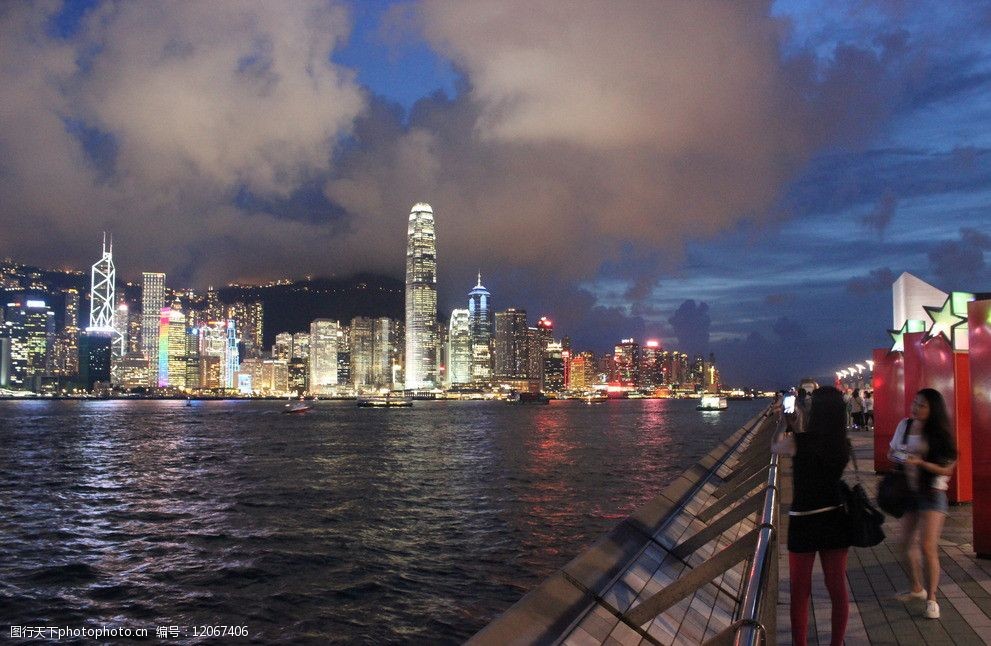 香港星光大道夜景图片