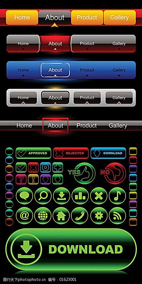 网页控件矢量设计素材