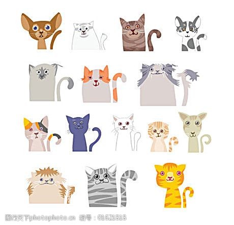 卡通插画猫咪矢量素材