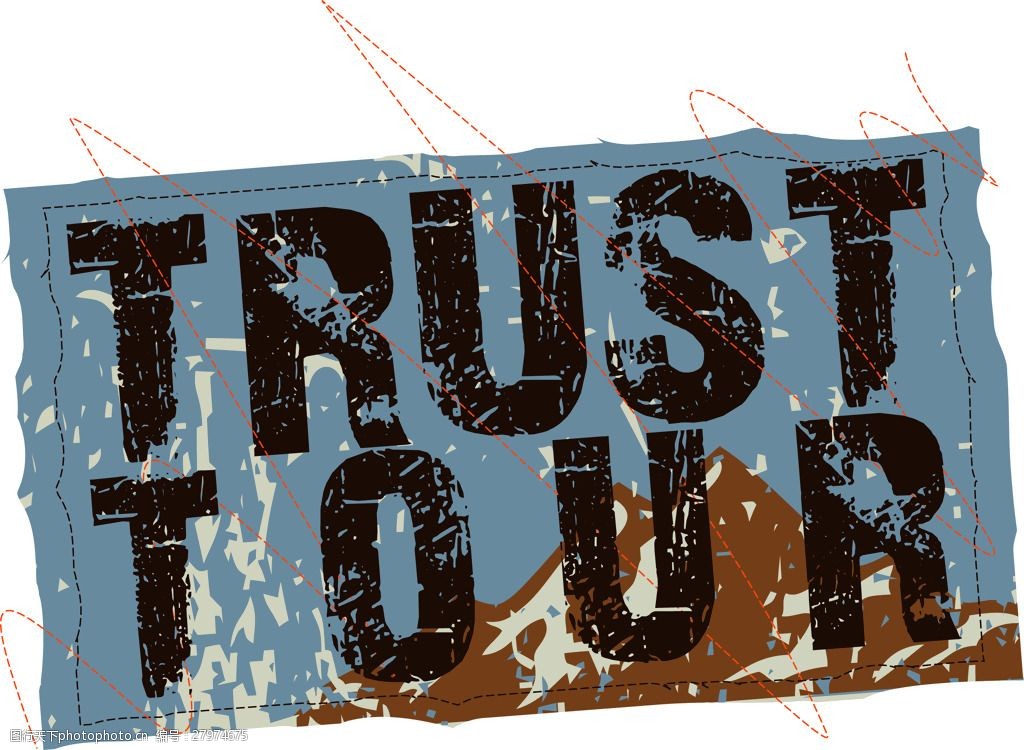 印花矢量图文字英文trusttour免费素材