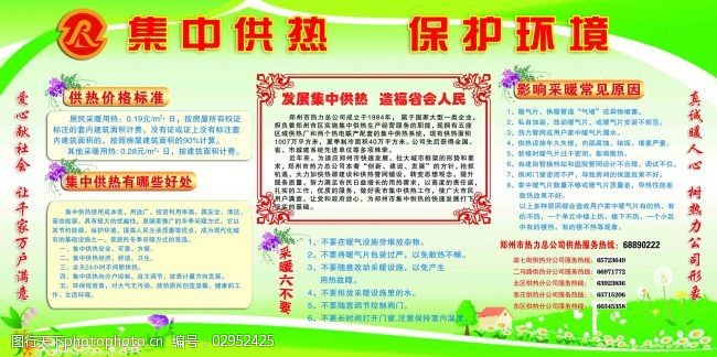 供热供暖公司环境保护宣传展板素材
