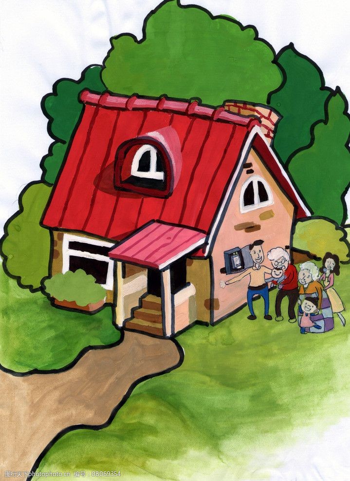 关键词:儿童风景画 卡通画 漫画 儿童手绘图 房子 家 风景漫画 动漫