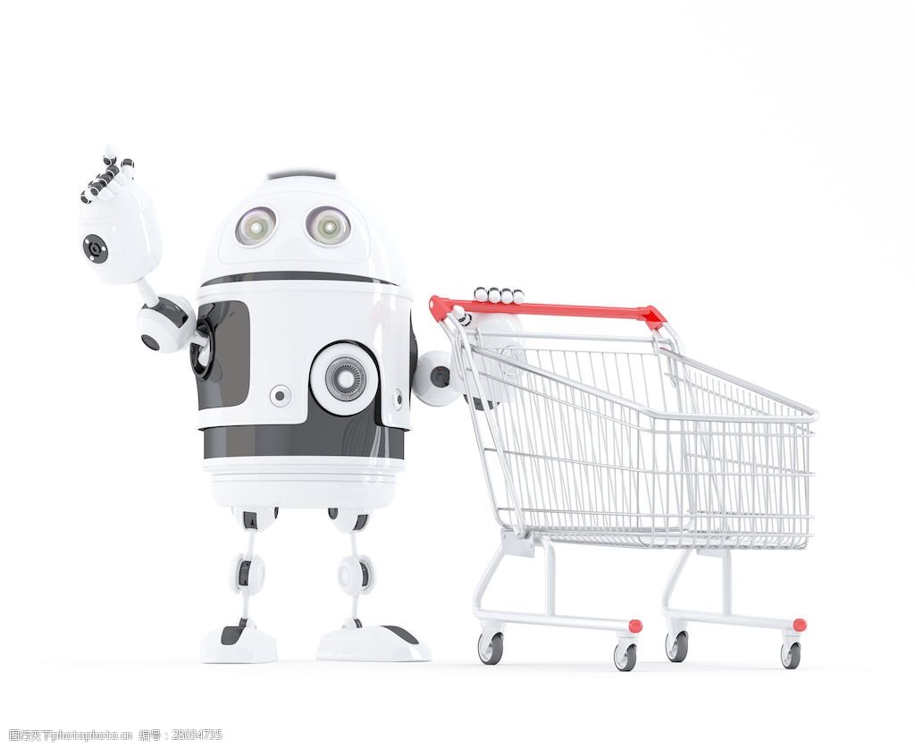 购物车指向不可见的物体的机器人