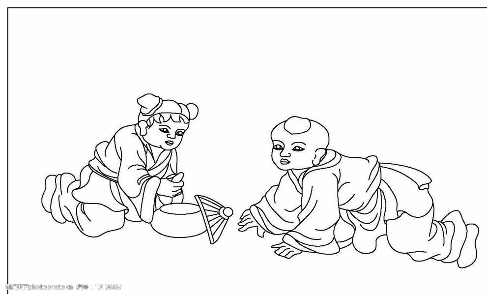 关键词:古代儿童线描图 古代 儿童 小孩 线描 白描 线条 传统文化
