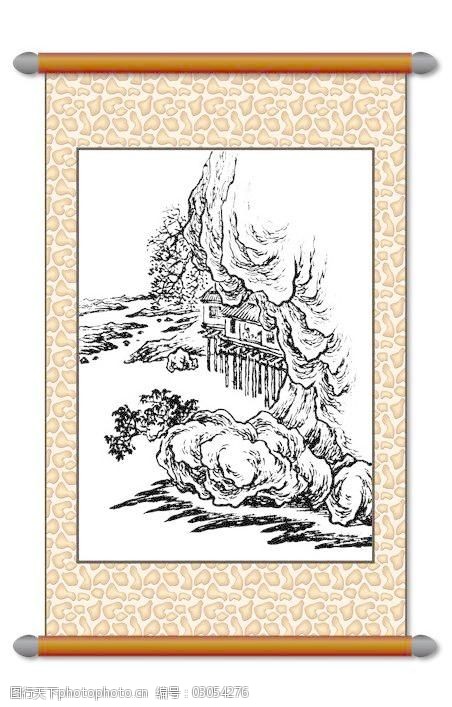 白描风景画图片