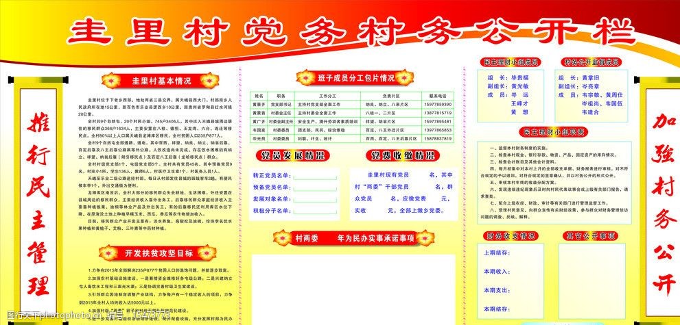 村级党务村务公开栏图片