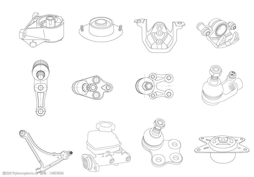 汽车配件平面图图片
