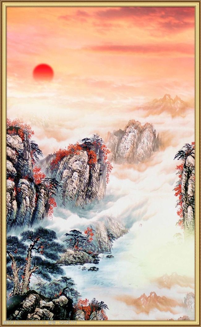 中堂山水画宣传