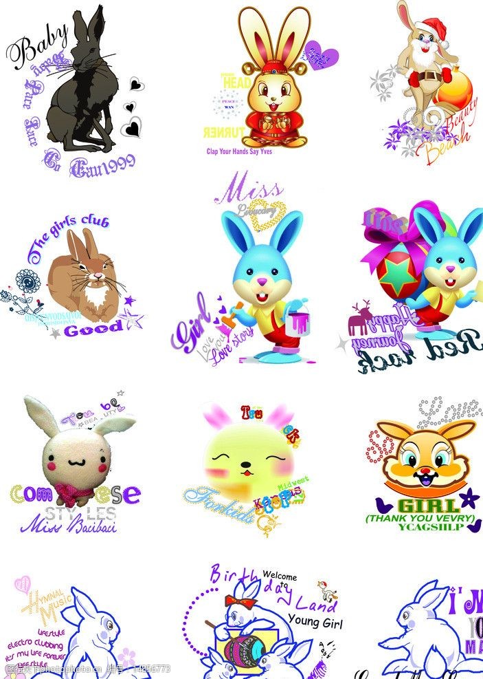 关键词:可爱 卡通兔子 兔子 小童图案 动物 其他 矢量素材 其他矢量