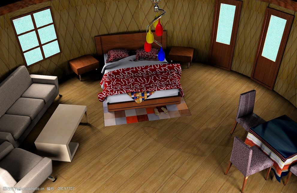 关键词:室内 装修 蒙古包 家居 草原风情 沙发 床 3d设计 设计 59dpi