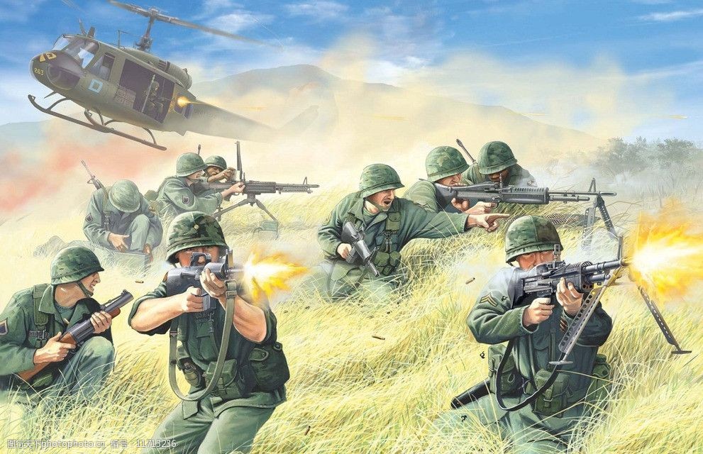 关键词:战争油画 战争绘画 美军 越战 战争画 插画 军事 题材 绘画