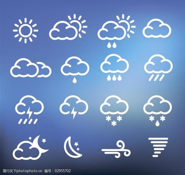 天气图标模板下载 天气图标 天气 天气预报 太阳 云彩 手机 阵雨 温度