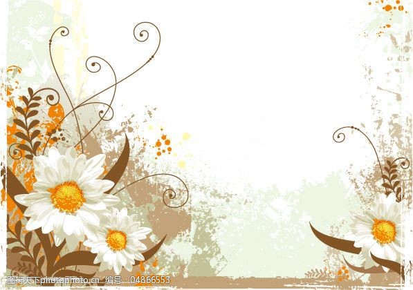 矢量素材精美花朵绚丽背景