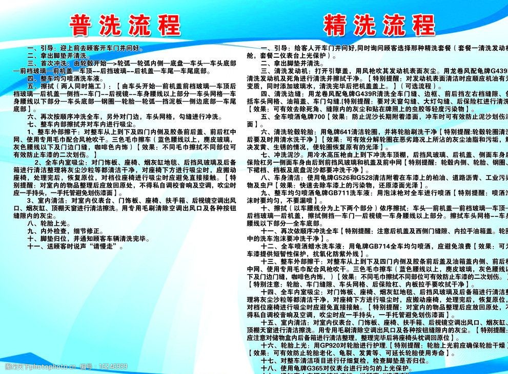 洗车流程展板图片
