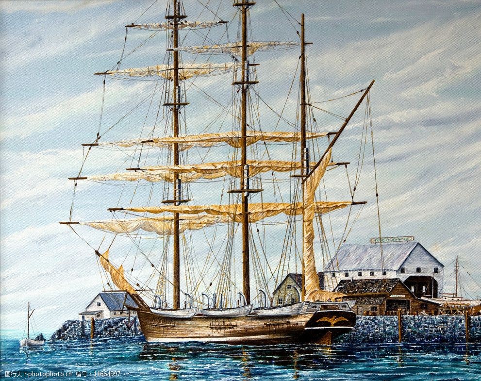 帆船油画作品欣赏图片