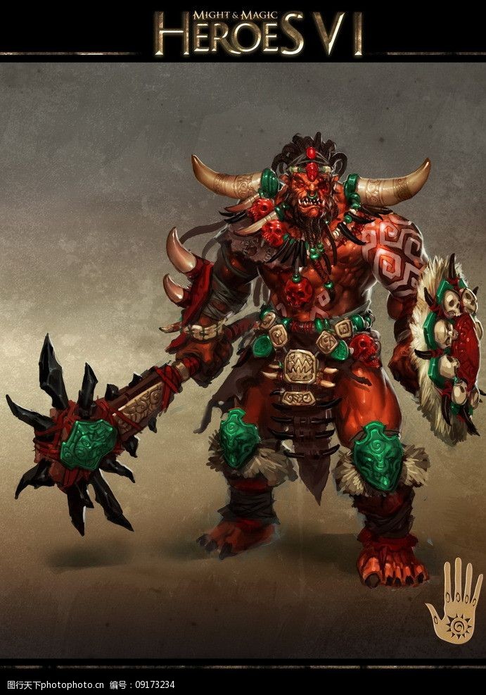 英雄无敌6据点兵种原画碎击武士图片