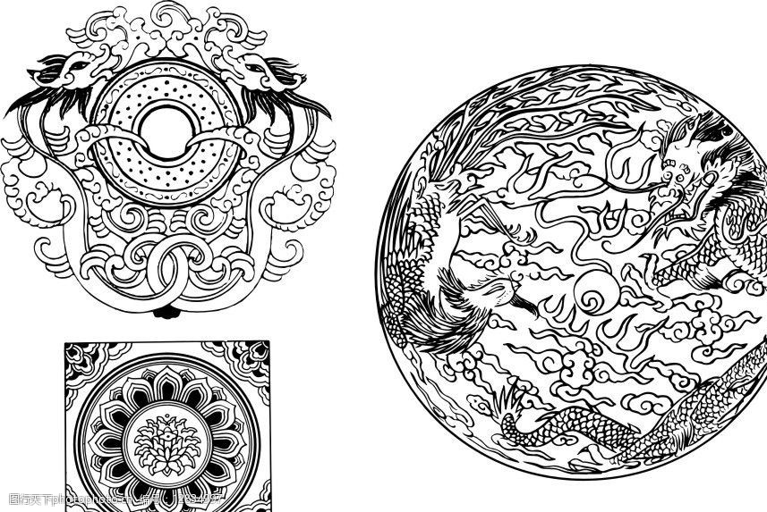 动物线条模板图片