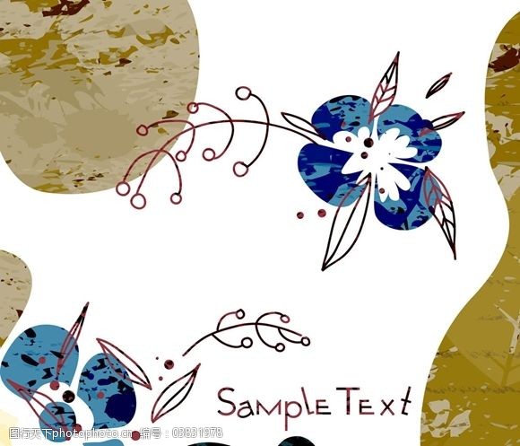 矢量卡通手绘线稿背景花纹