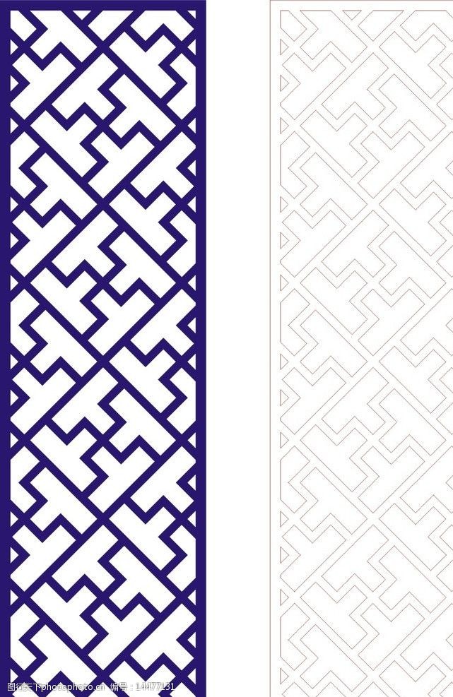 雕花隔断矢量花格中式背景墙图片