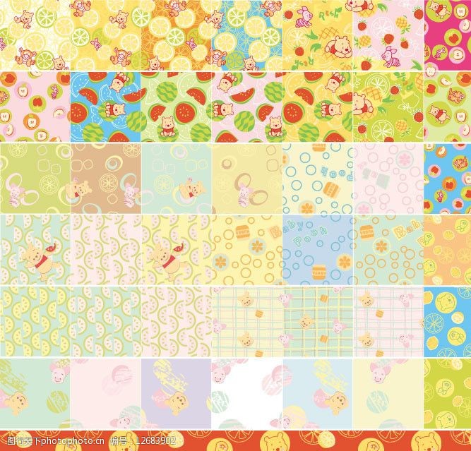 迪士尼花纹背景图片