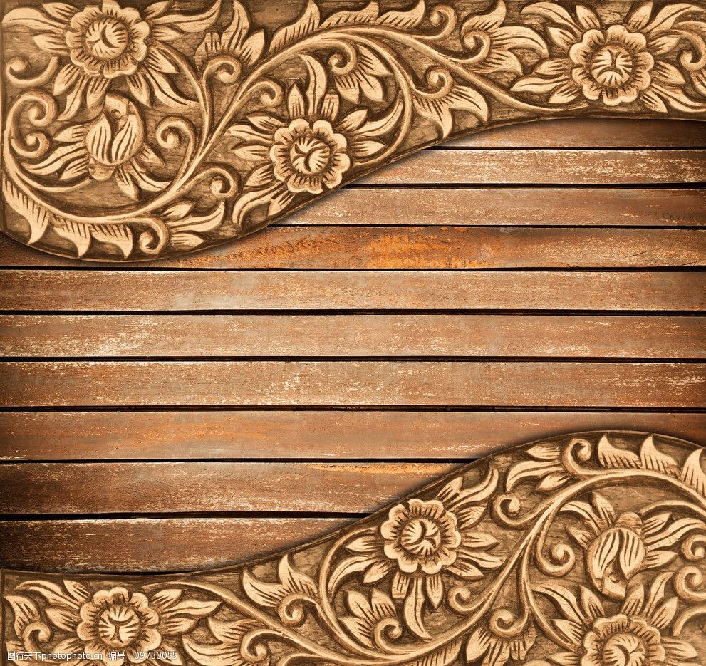 木板雕刻花纹图片