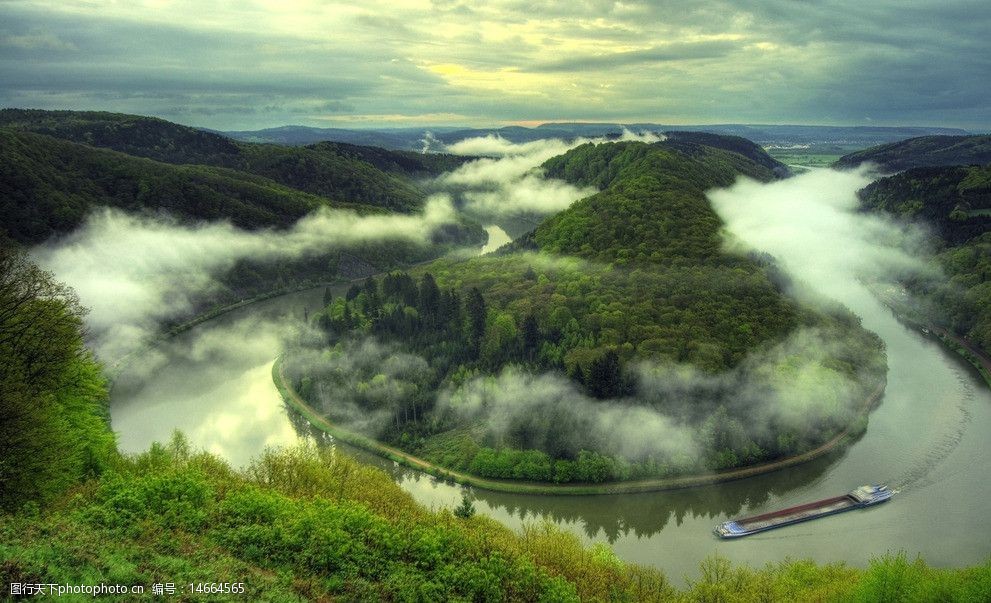 德国萨尔河弯风景壁纸图片