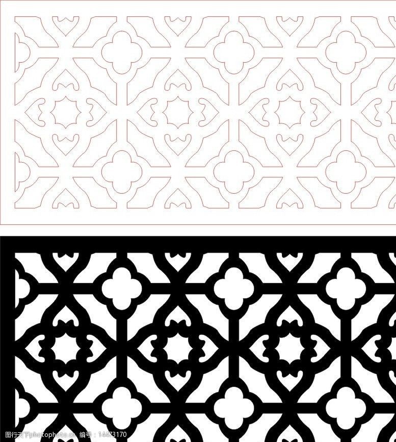 雕花隔断矢量花格中式背景墙图片