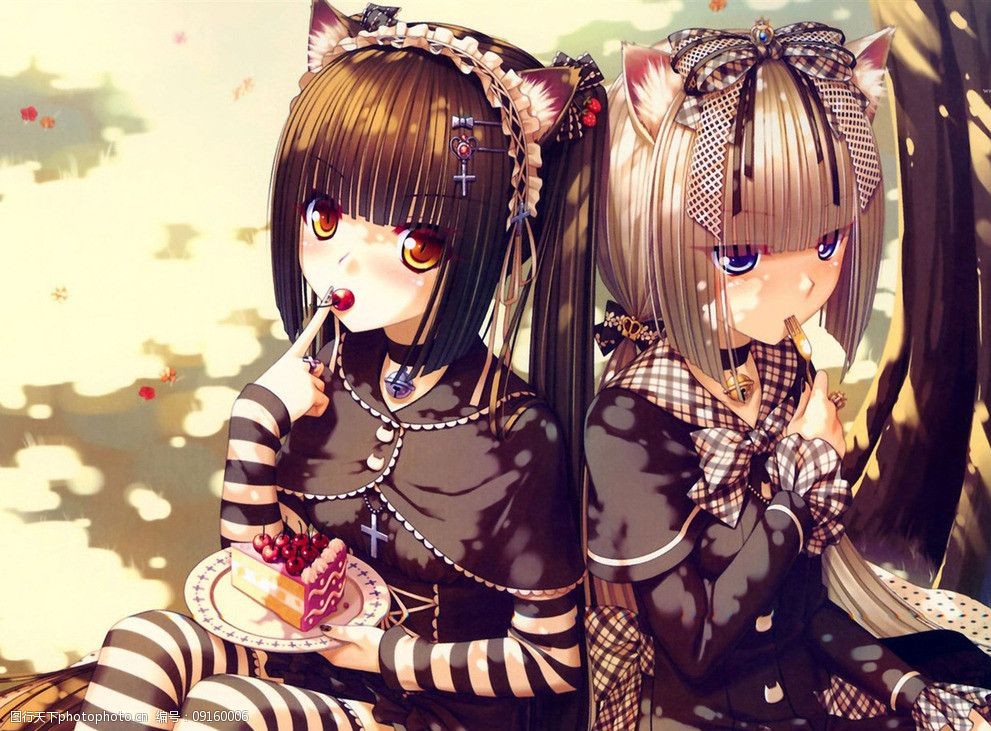 关键词:卡通少女 动漫 少女 午后 插图 甜点 下午茶 树下 动漫人物