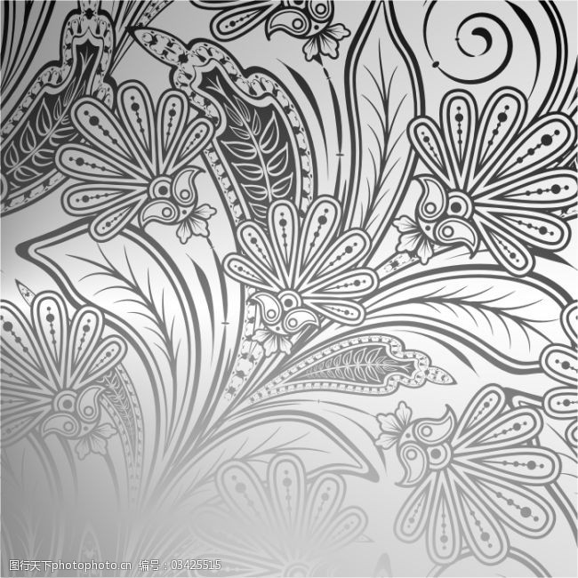 矢量复古欧式线条花纹背景