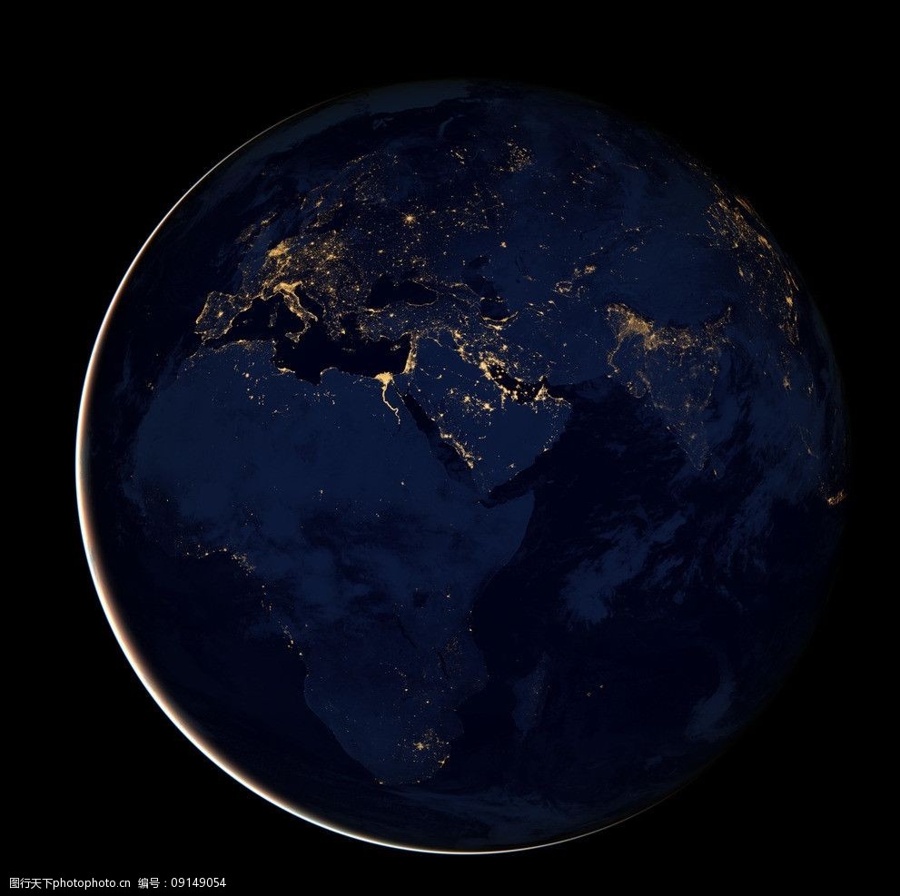 卫星实拍夜晚地球图片