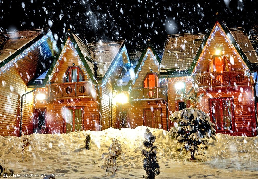 雪夜圣诞背景图片