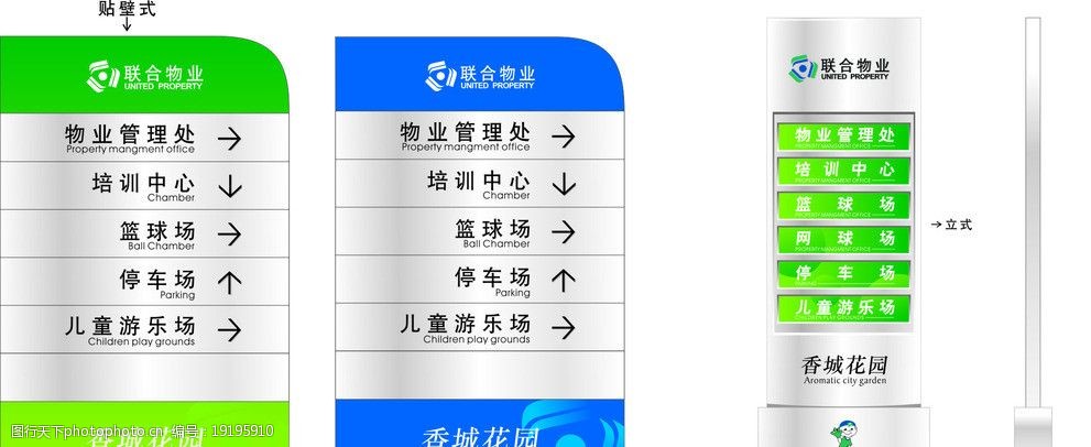 物业管理小区路标导引图标识指引牌图片