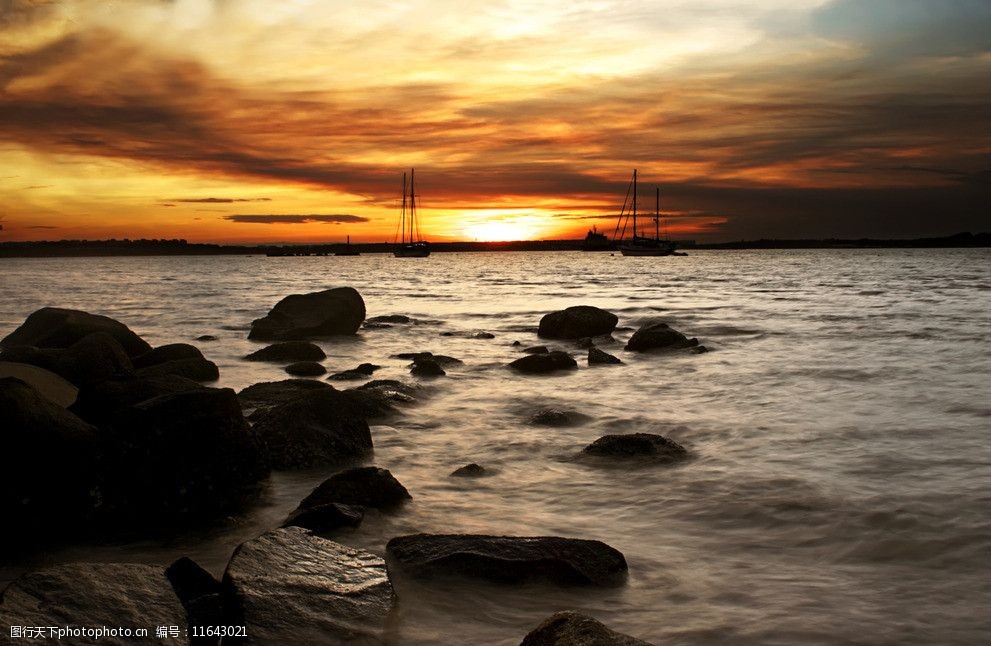 海岸晚景图片