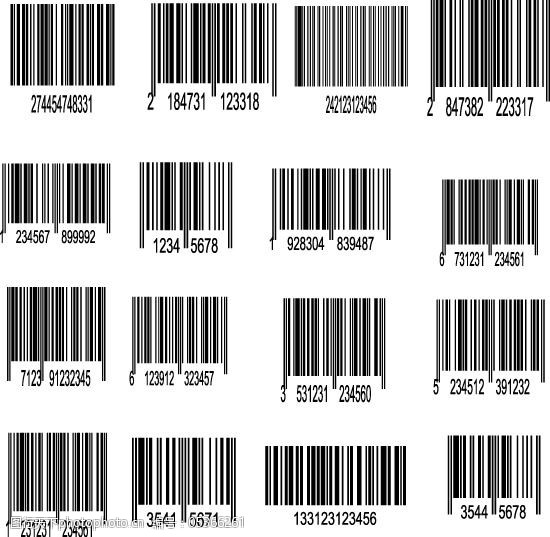 矢量商品条形码图片素材