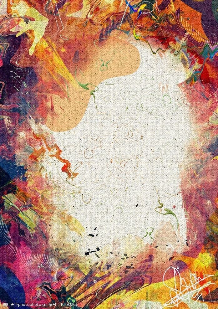 彩绘渲染边框背景图片