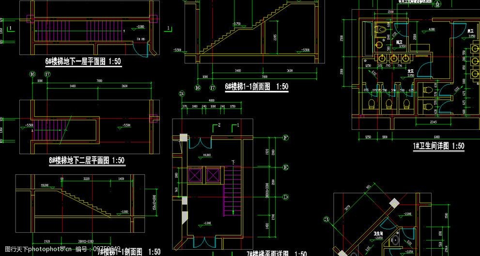 中式酒店大堂楼梯卫生间详图图片
