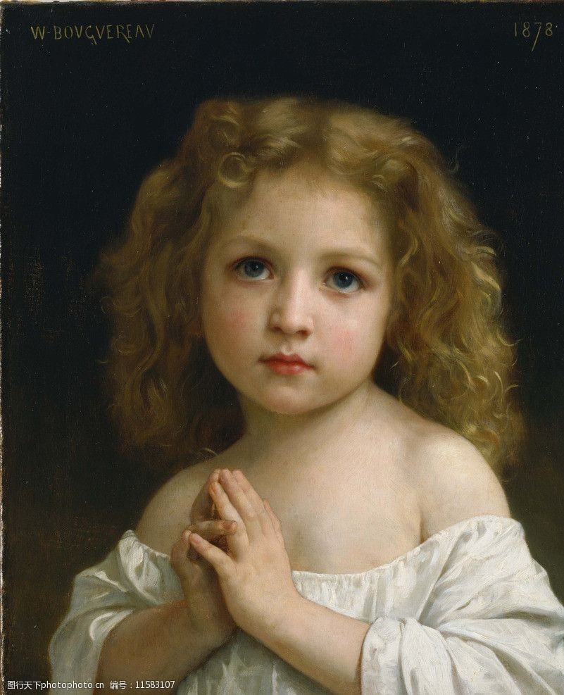 设计图库 文化艺术 绘画书法 关键词:布罗格 小女孩 法国 学院派 油画