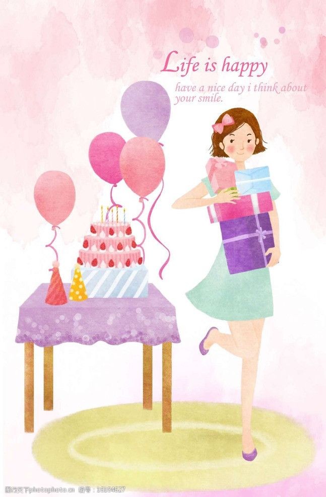美女庆祝生日图片